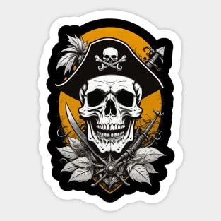 Vintage Pirate Skull Sticker